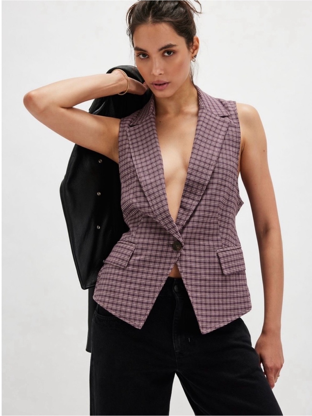 Free people amber belted vest size small